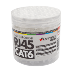 Mufa retea UTP RJ45 cu trecere, 8 contacte, Cat.6, set 100 buc - ASYTECH Networking RJ45-CAT6-EZ-JAR