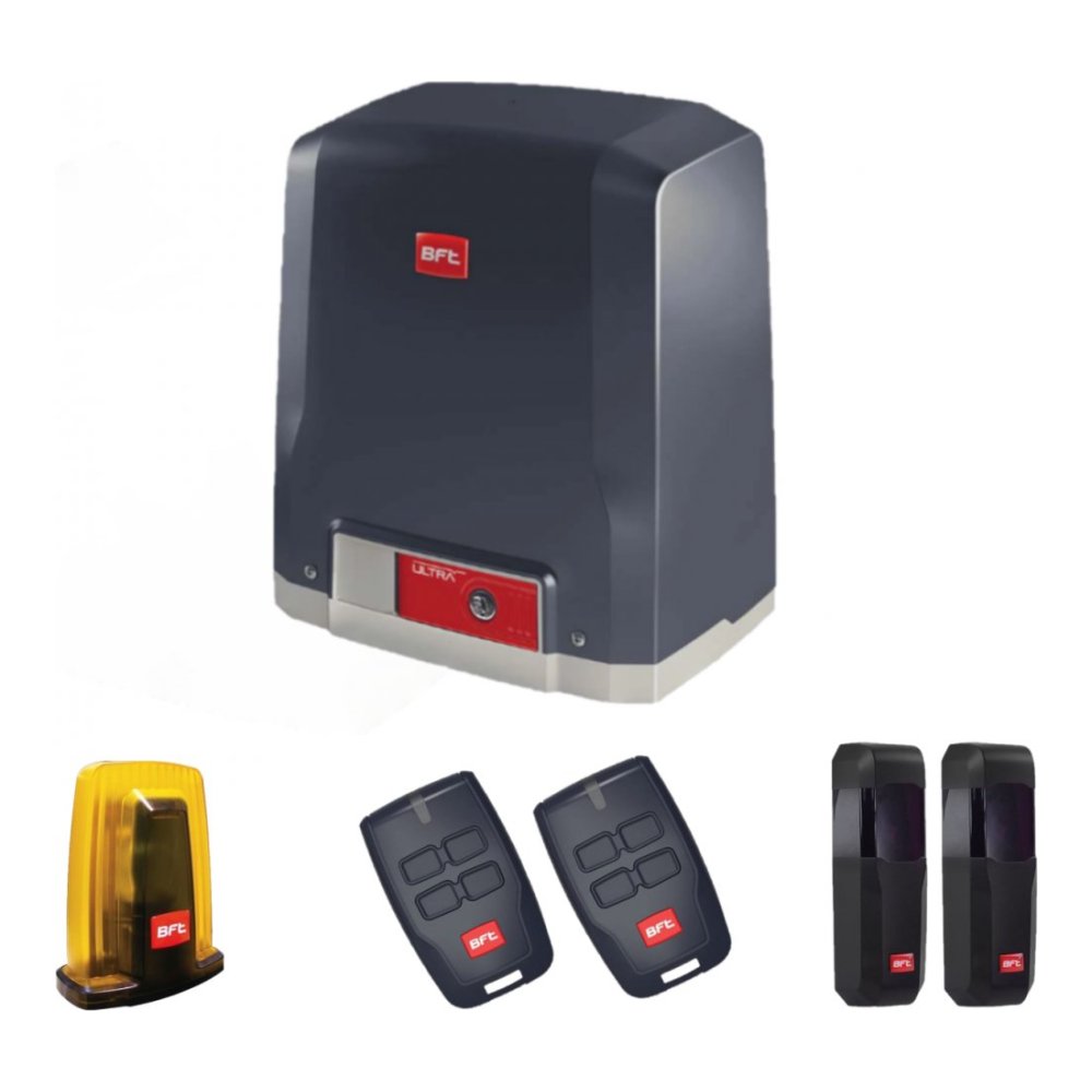 Kit automatizare poarta culisanta 600kg cu motor 24V, detectie obstacole si soft start - BFT Italia B600