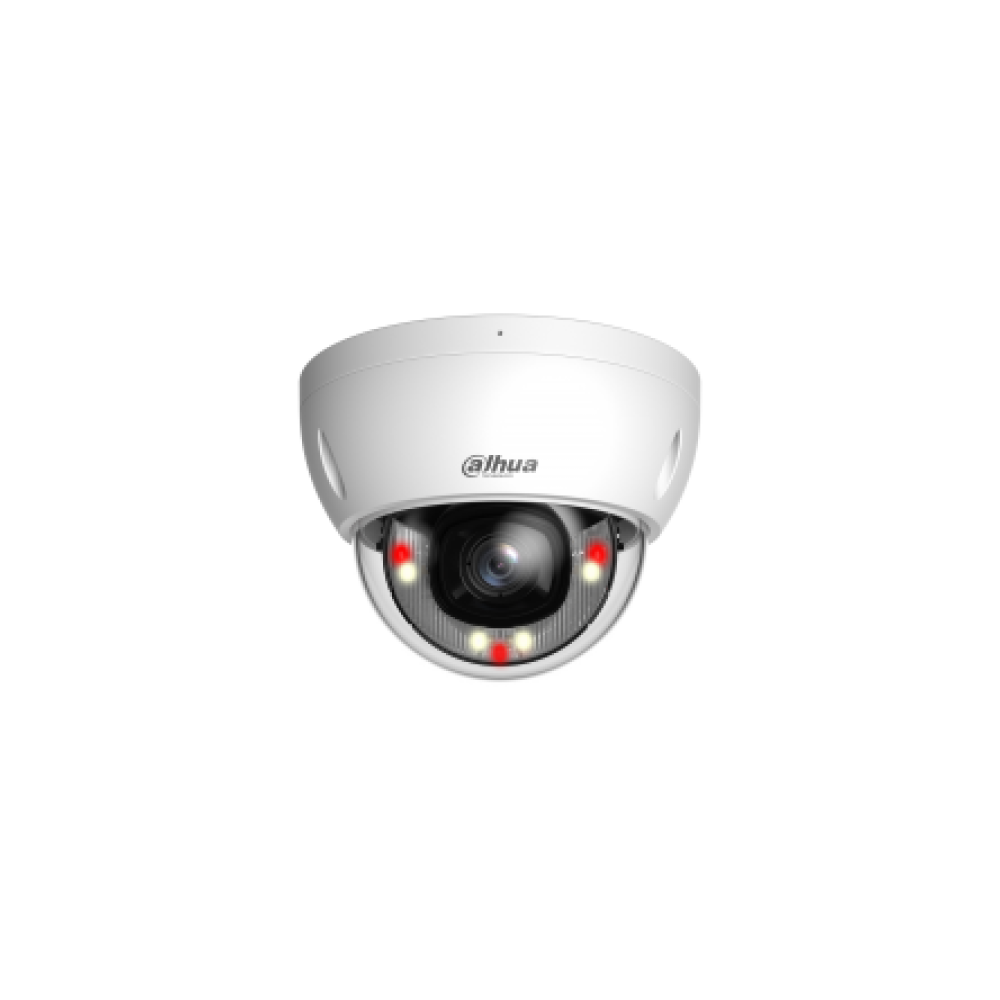 Camera IP Dome 8MP Exterior LED/IR 30m Card Mic PoE 2.8mm WizSense - Dahua IPC-HDBW2849E-S-IL-0280B