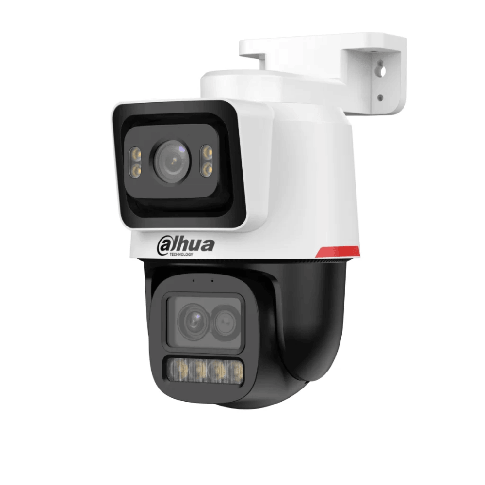 Camera IP 4MP + 2MP, Ext, LED 50m, Card, Mic, Difuzor, SMD+, PoE - Dahua IPC-PTS2449C-4E3Z-S-PV-LED-0280B/3684-PRO