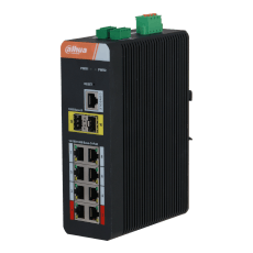 Switch 8x RJ45 PoE Gigabit, 2x SFP gigabit, 20 Gbps, 1 consola - Dahua IS4210-8GT-120