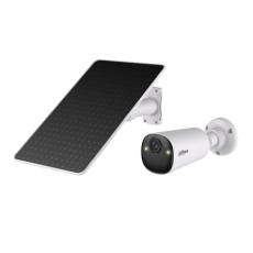 Camera IP Wi-Fi 6, 4MP, Panou Solar, 2.1 mm, IR 15 m, LED 20 m, Mic, Difuzor, Card - Dahua KIT/BF4CP-0210B-XL/M0508