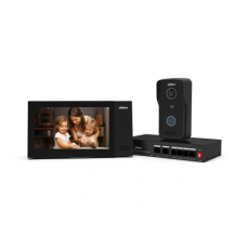 Kit videointerfon 1MP, IC Card, ecran 7 inch, montaj aparent, 1 familie, WDR, PoE - Dahua KTP02