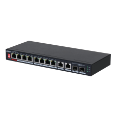 Switch 8 PoE 100Mbps+ 2 Uplink Gigabit, 96W, PoE Watchdog - Dahua PFS3210-8ET2GF-96