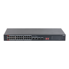 Switch 24 porturi PoE 240W + 2 RJ45 / 2 SFP Gigabit, fara Management - Dahua S3226-24ET-240