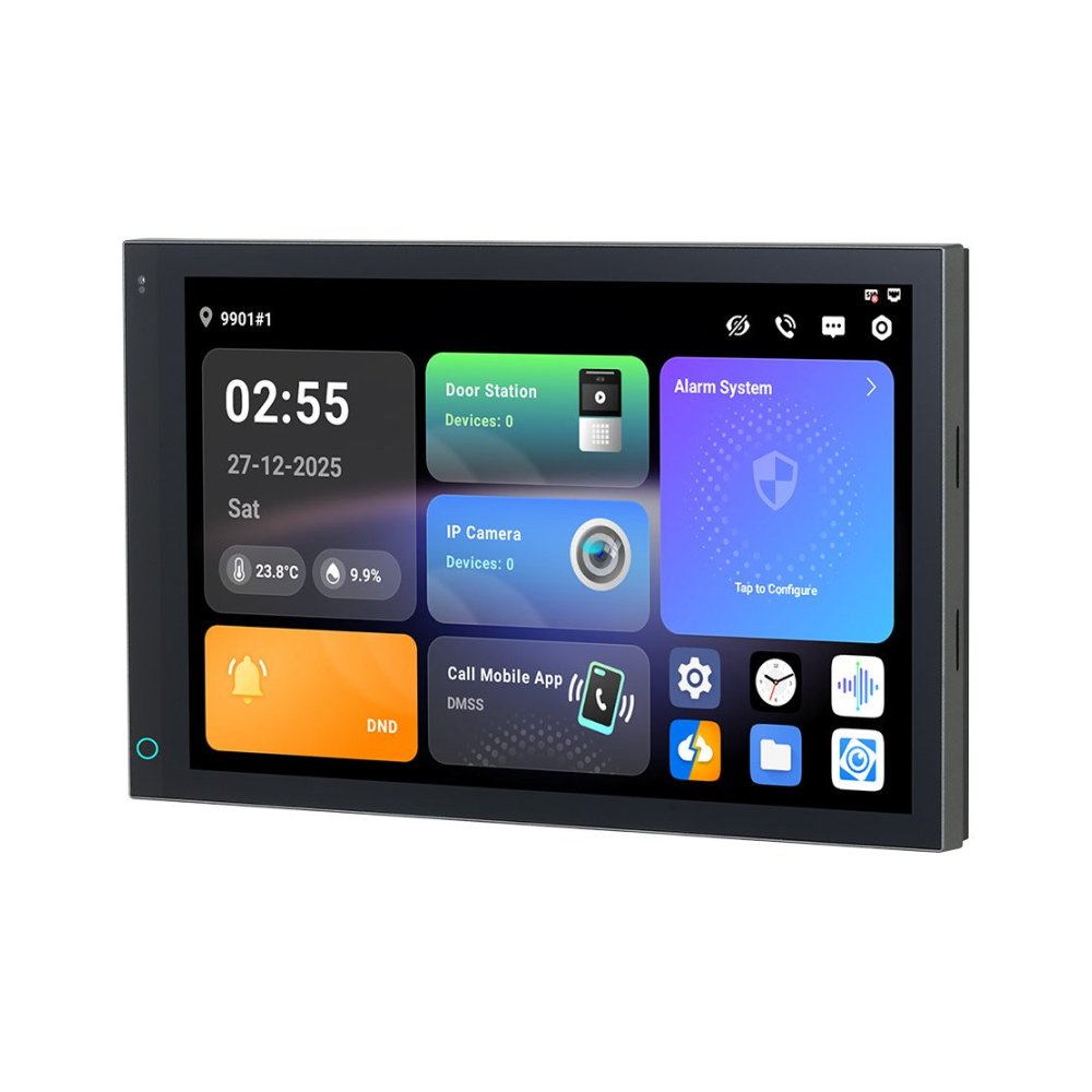 Monitor videointerfon IP tactil, 10.1 inch IPS, Android 14, WiFi 6, 2 fire, PoE - Dahua SCP3042A-BZ-S