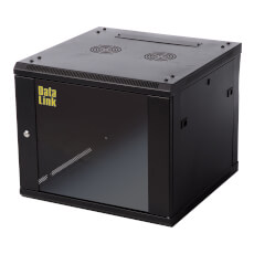 Rack 12U, montare perete, neasamblat, negru, usa sticla - DataLink RACK-12U-600x600N