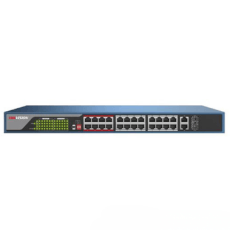 Switch PoE 24 porturi 10/100M + 2 porturi Gigabit, Buget 370W, Layer 2 - HikVision DS-3E0326P-E