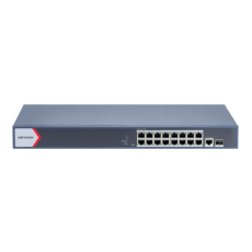 Switch 16 PoE Gigabit + 1 x RJ45 si 1 x SFP Gigabit, Smart Management - HikVision DS-3E1518P-EI-M