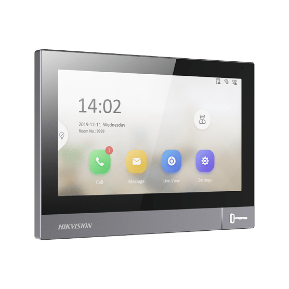 Post Interior Videointerfon IP 7 inch, Ecran Tactil, Wi-Fi, PoE, Control Acces - HikVision DS-KH8381-WTE1
