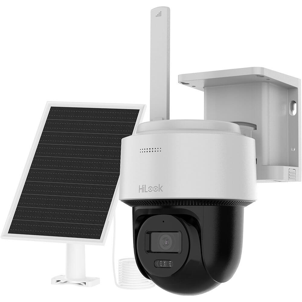 Camera IP 4 MP cu Panou Solar, slot SIM 4G, 9000 mAh, IR/LED 30m, IP66, audio - HikVision HiLook IPC-CFSP4/4G-SIM