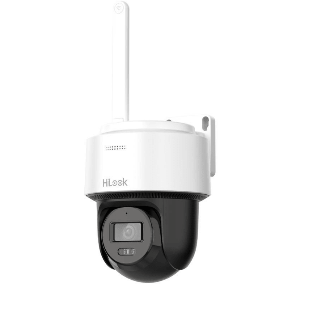 Camera IP, Exterior, 4 MP, IR/lumina alba 25 m, Microfon, Difuzor, Card, 2.8 mm - HikVision HiLook PTZ-N2C400M-D/W