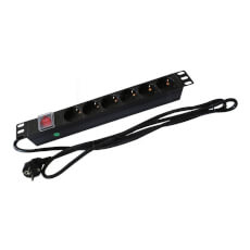 Prelungitor rack 19 inch 6 prize Schuko 16A aluminiu cu protectie - LinkPower LINK-PDU6