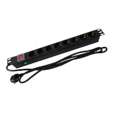 Prelungitor rack 19 inch 8 prize Schuko, 16A, aluminiu, cu protectie - LinkPower LINK-PDU8
