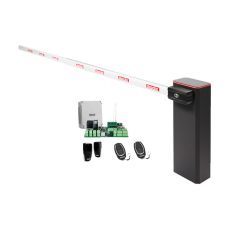 Kit bariera de acces auto cu brat telescopic fara LED Motorline KIT TURBO 4 + ZUM75HTSL-4, 4 m, 24V, utilizare intensiva