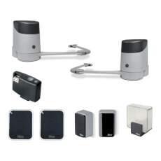 Kit automatizare poarta batanta, 250 Kg/canat, 2.4 m/canat, 24 V, IP 54 - Nice HOPPBDKCE