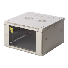 Rack 12U, DataLink, 600×600 mm, montare perete, neasamblat, gri, usa sticla - OEM RACK-12U-600x600