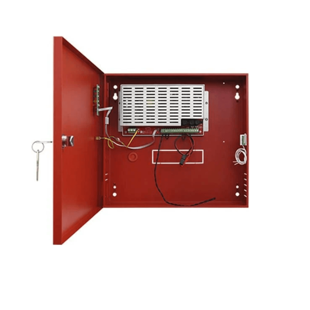 Sursa de alimentare pentru incendiu 27,6 V DC, 2 A, 2x7 Ah, EN54-4, carcasa metalica rosie - PULSAR EN54-C2A7
