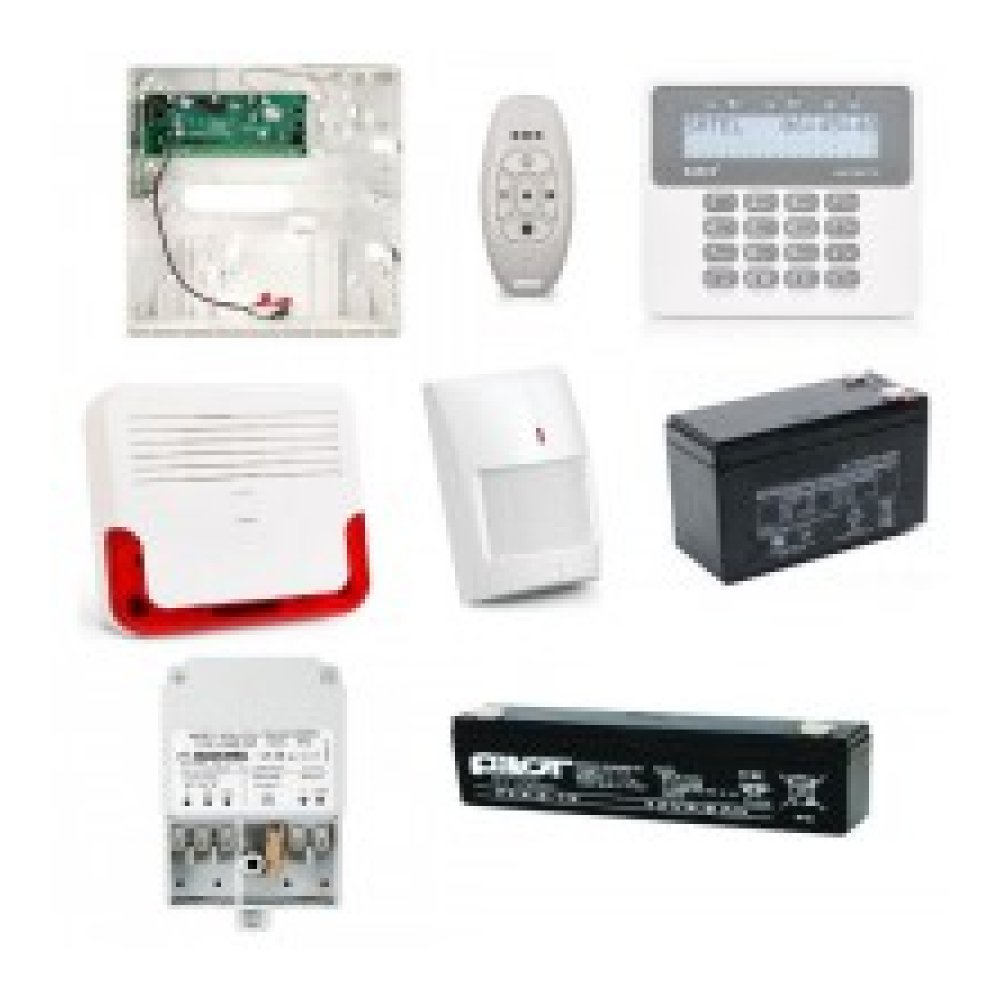 Kit alarma wireless Satel cu tastatura wireless, detector de miscare wireless si sirena wireless