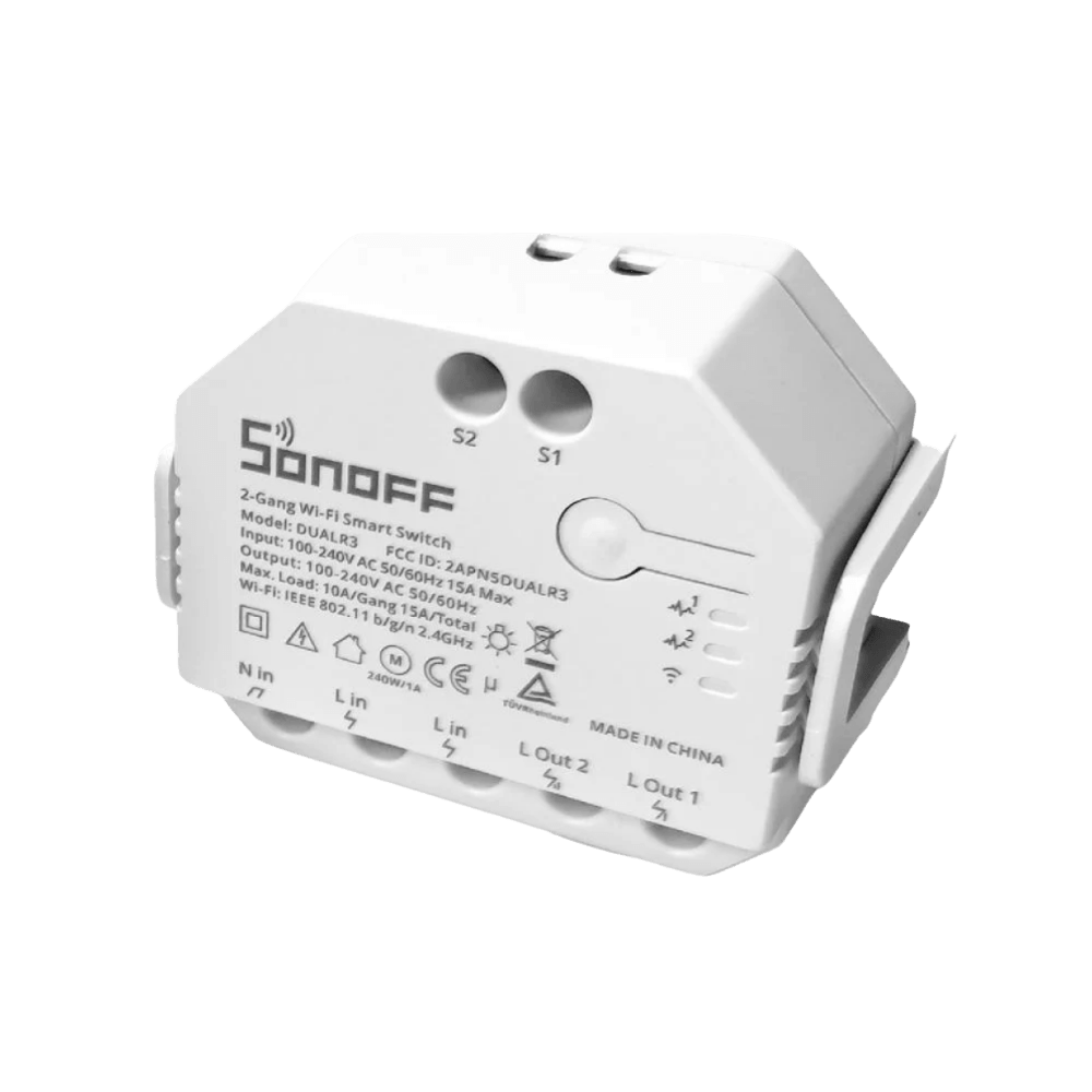 Modul de comandă smart WiFi 2 canale cu contor consum - SONOFF - Sonofff DUALR3