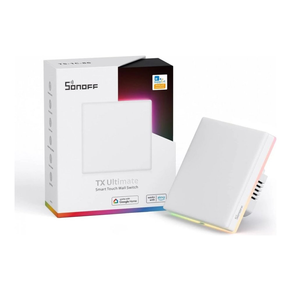 Intrerupator Smart WiFi cu Full Touch, 1 canal, Lumina LED 5A/1200W - Sonofff T5-1C-86