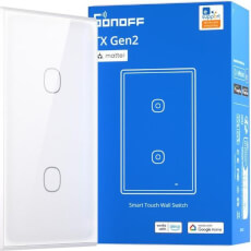 Intrerupator wireless smart, 2 canale, 240V, 10A, WiFi - Sonofff T6-2C-120M