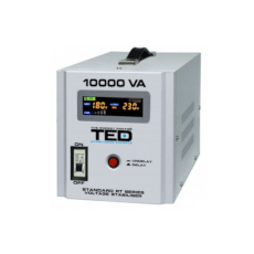Stabilizator tensiune, 10000 VA/6000 W, 230V, 2 prize Schuko, LCD, monofazat - TED TED000071