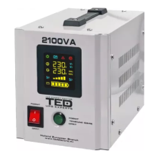 UPS 2100VA 1400W cu Ecran LCD si Sinusoidala Pura, Utilizeaza 2x Baterie 12V neincluse - TED TED000347