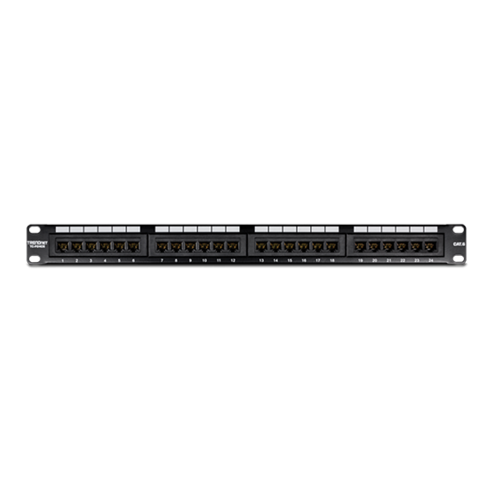 Patch panel UTP Cat6 24 porturi RJ45 250 MHz pentru rack Gigabit Ethernet - TRENDnet TC-P24C6