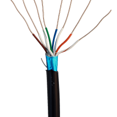 Cablu FTP cat5e, 24awg negru, 8x0.52mm cu manta de exterior, rezistent la UV - FTP5e-EXT