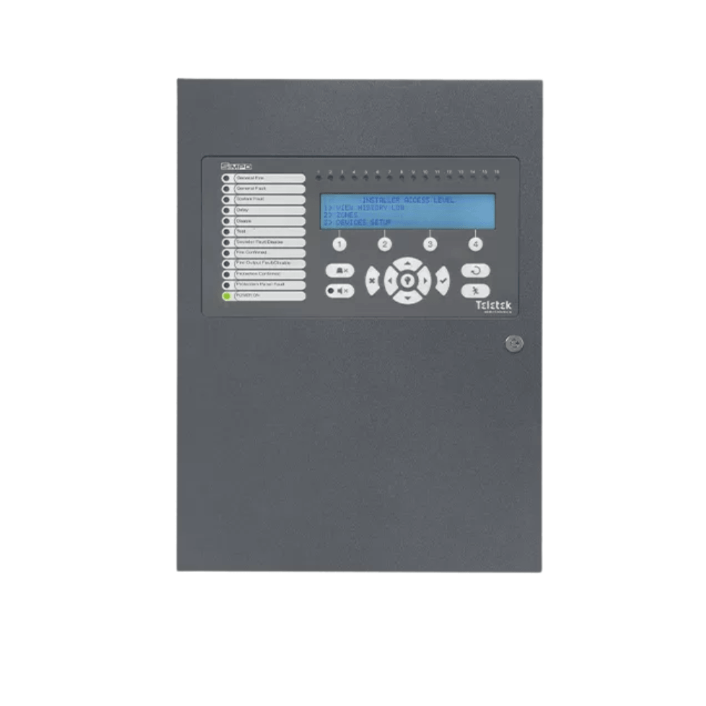 Centrala incendiu adresabila 1 bucla, extensibila la 2, 48 zone, 250 dispozitive/bucla, EN54 - Teletronic SIMPO