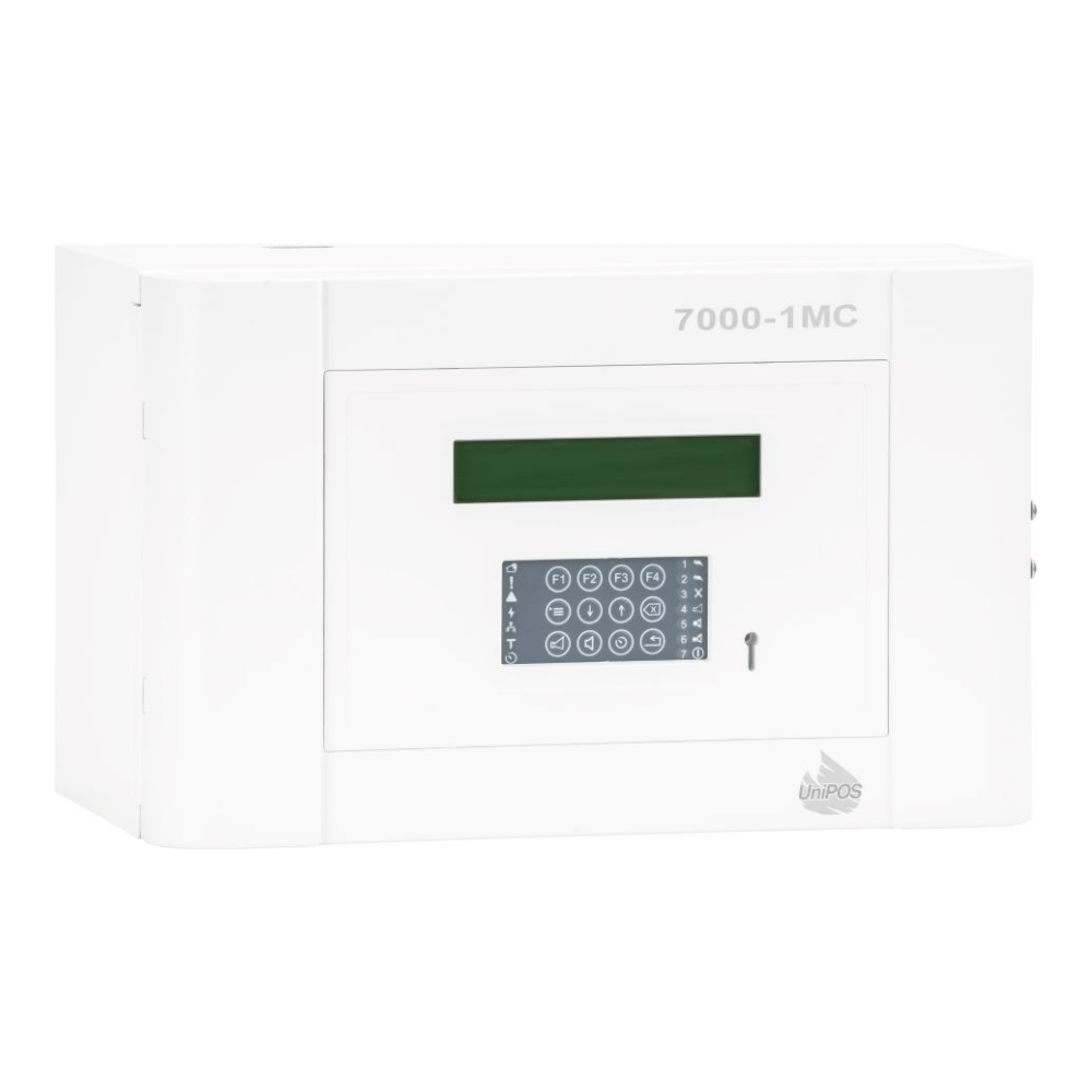 Centrala de incendiu conventional-adresabila modulara Unipos 7000-1MC, 2x 700 mA, 150 zone, 1500 m, DIN