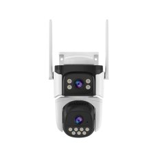 Camera supraveghere IP Speed Dome WiFi PT Vstarcam Dual Lens CS621DR, 3 MP, 4 mm, microfon si difuzor, slot card, 360 grade, smart tracking, detectie umana, night vision
