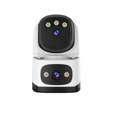 Camera supraveghere interior WiFi PT cu lentila duala Vstarcam CS995DR, 2+3 MP, 4 mm, detectie miscare, auto tracking, night vision, full color, microfon si difuzor, slot card