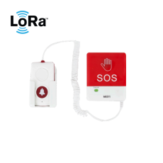 Buton apel wireless cu tehnologie LoRa, cu buton suplimentar cu cablu spiralat pt mana, IP56 - Yli L-FS2-WR-H(868)