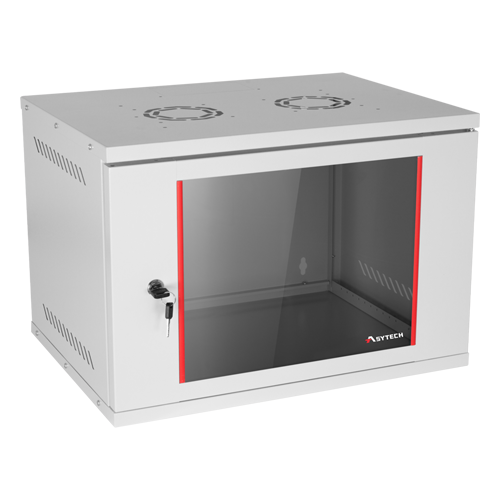 Cabinet rack metalic 7U de perete 19 inch cu usa din sticla si ventilatie - ASYTECH Networking ASY-7U-5440SBW