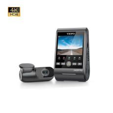 Camera auto DVR fata/spate Viofo A229 PRO GPS, 4K Ultra HD fata/2K Quad HD spate, 8.86 mm, Wi-Fi dual band, GPS Logger, comenzi vocale, slot card