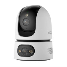 Camera supraveghere IP WiFi 6 cu lentila duala Full-Color PT Imou Ranger Dual Pro IPC-S2XEP-10M0S, 5+5 MP, 2.4GHz/5GHz, 3.6 mm, night vision 15 m, microfon si difuzor, slot card, auto tracking, sirena alarma - IMOU IPC-S2XEP-10M0S