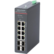 Switch industrial 8 PoE + 4 SFP,  Gigabit, smart management - HikVision DS-3T1512HP-SI-8P4FKIT(75W)