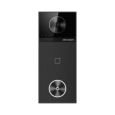 Videointerfon de ext IP 4MP WiFi 6, 2 incuietori, mic, difuzor, card, PoE - HikVision DS-KV6114-WBE1