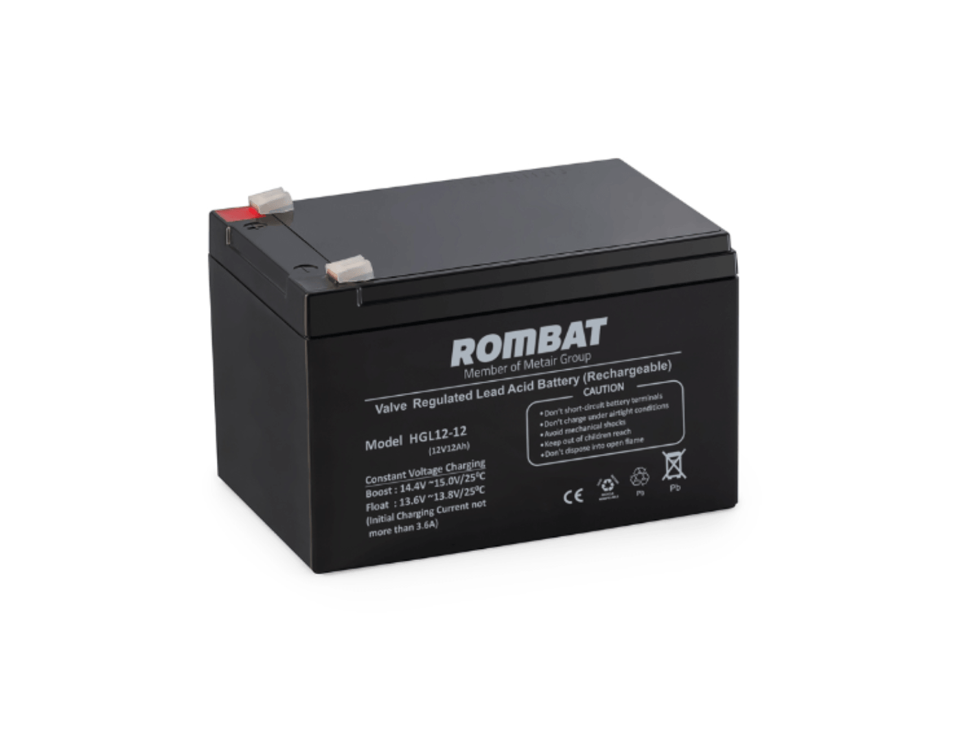 Acumulator staționar AGM 12V 12Ah pentru UPS, backup și sisteme de supraveghere și securitate - ROMBAT HGL12-12